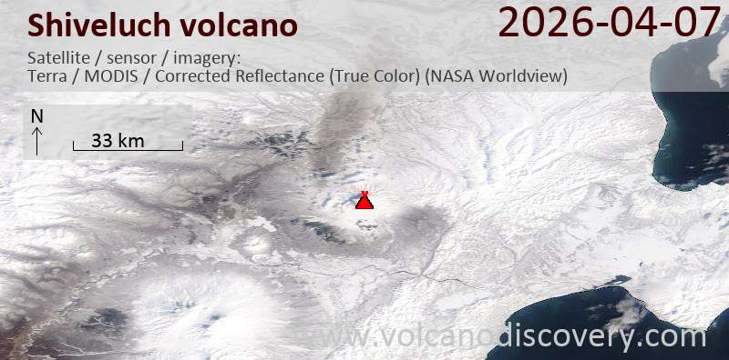 Shiveluch Volcano Volcanic Ash Advisory: VA CONTINUOUSLY OBS IN SATELLITE IMAGERY  to 30000 ft (9100 m)