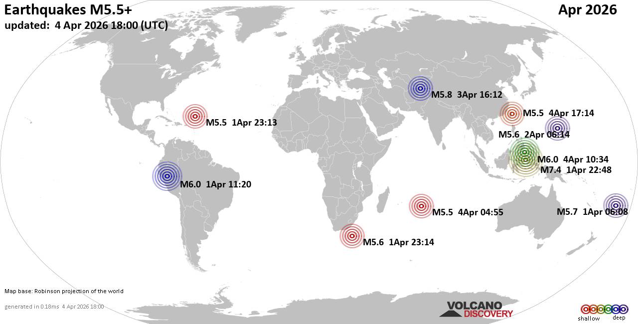 World Earthquake Report for April 2026