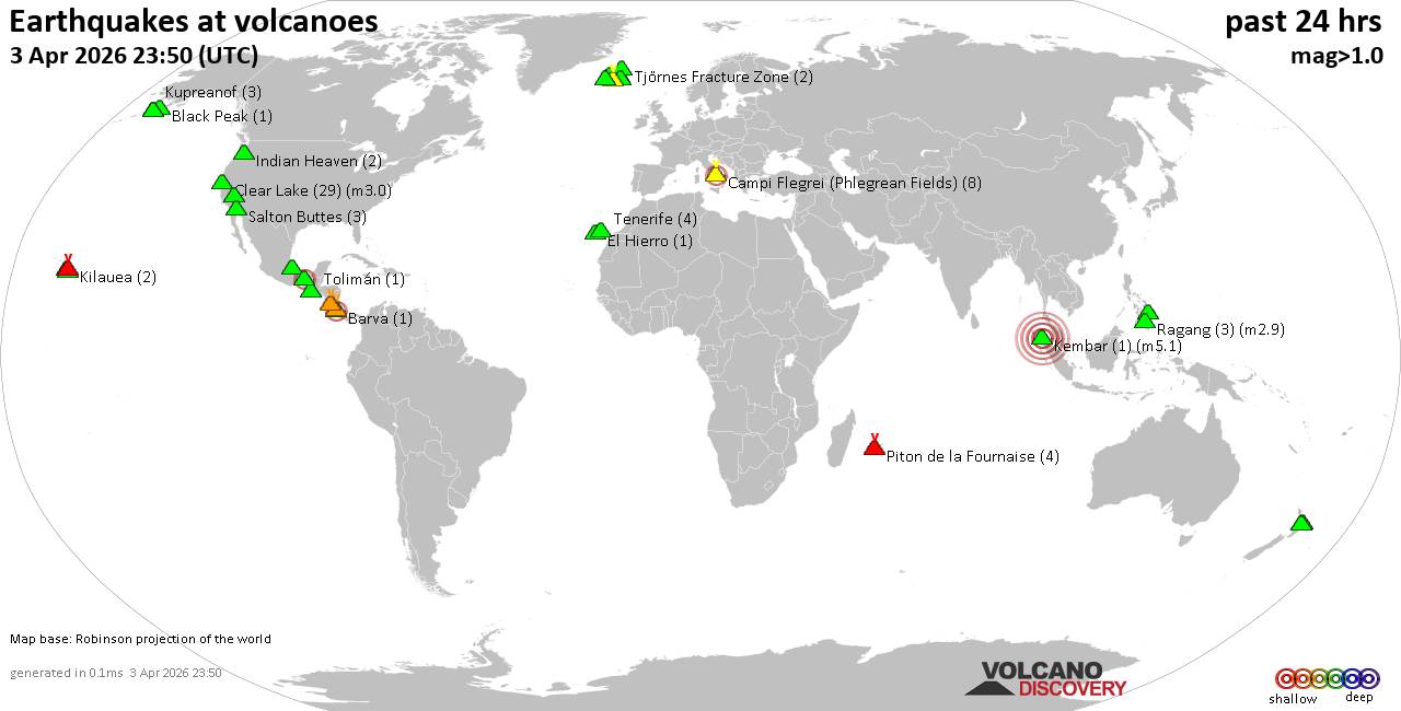 Volcano earthquake report for Friday,  3 Apr 2026