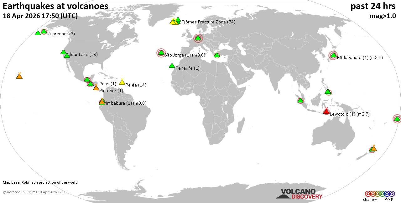 Volcano earthquake report for Saturday, 18 Apr 2026