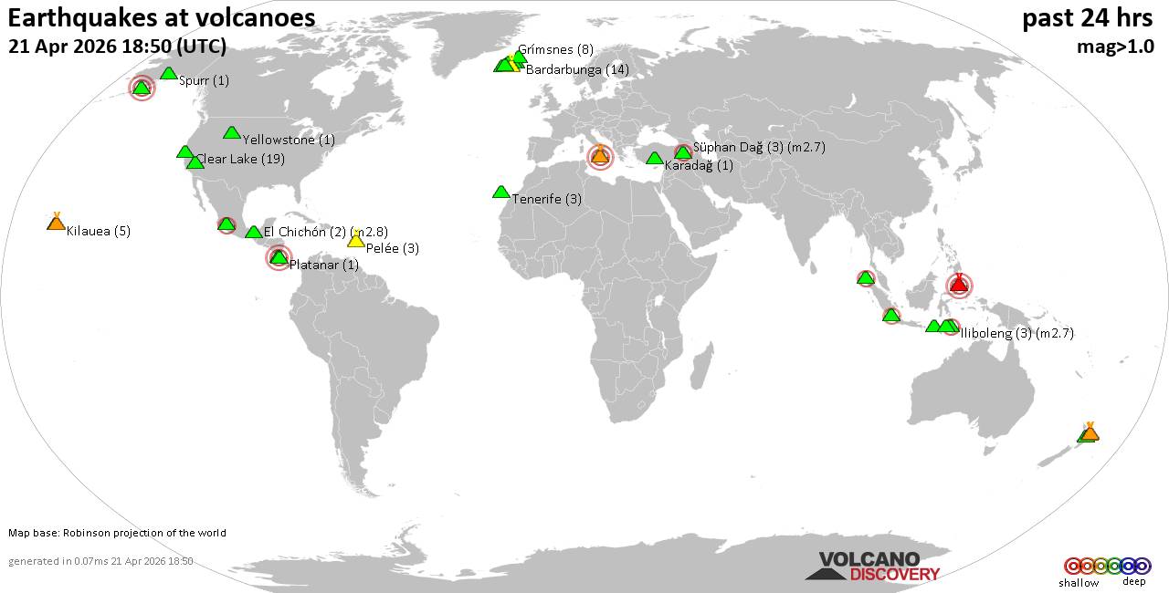 Volcano earthquake report for Tuesday, 21 Apr 2026