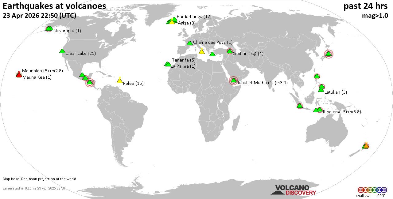 Volcano earthquake report for Thursday, 23 Apr 2026