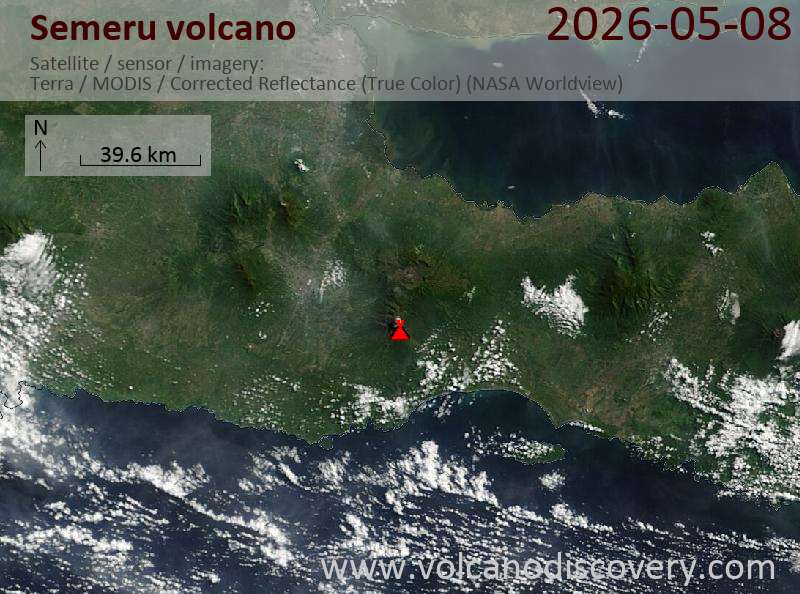 Semeru Volcano Volcanic Ash Advisory: VA TO FL160 MOV N OBS VA DTG: 08/2220Z to 16000 ft (4900 m)