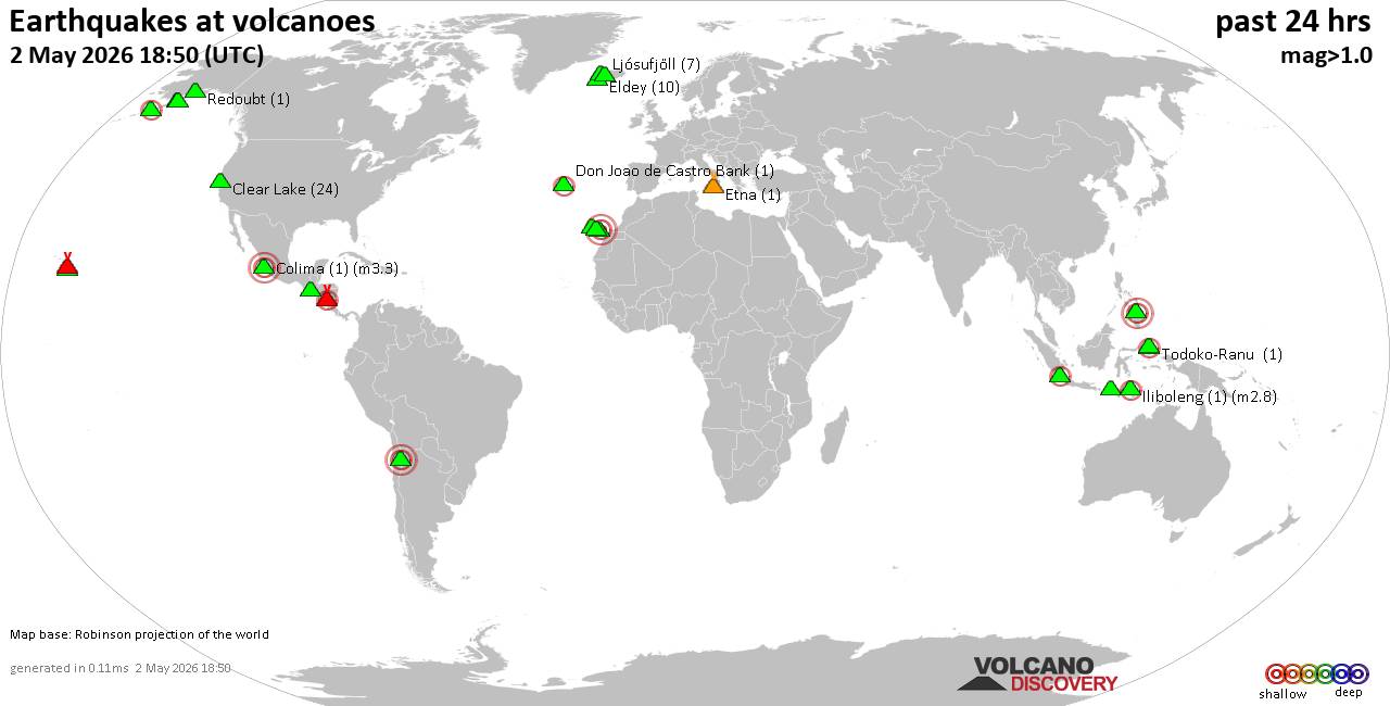 Volcano earthquake report for Saturday,  2 May 2026