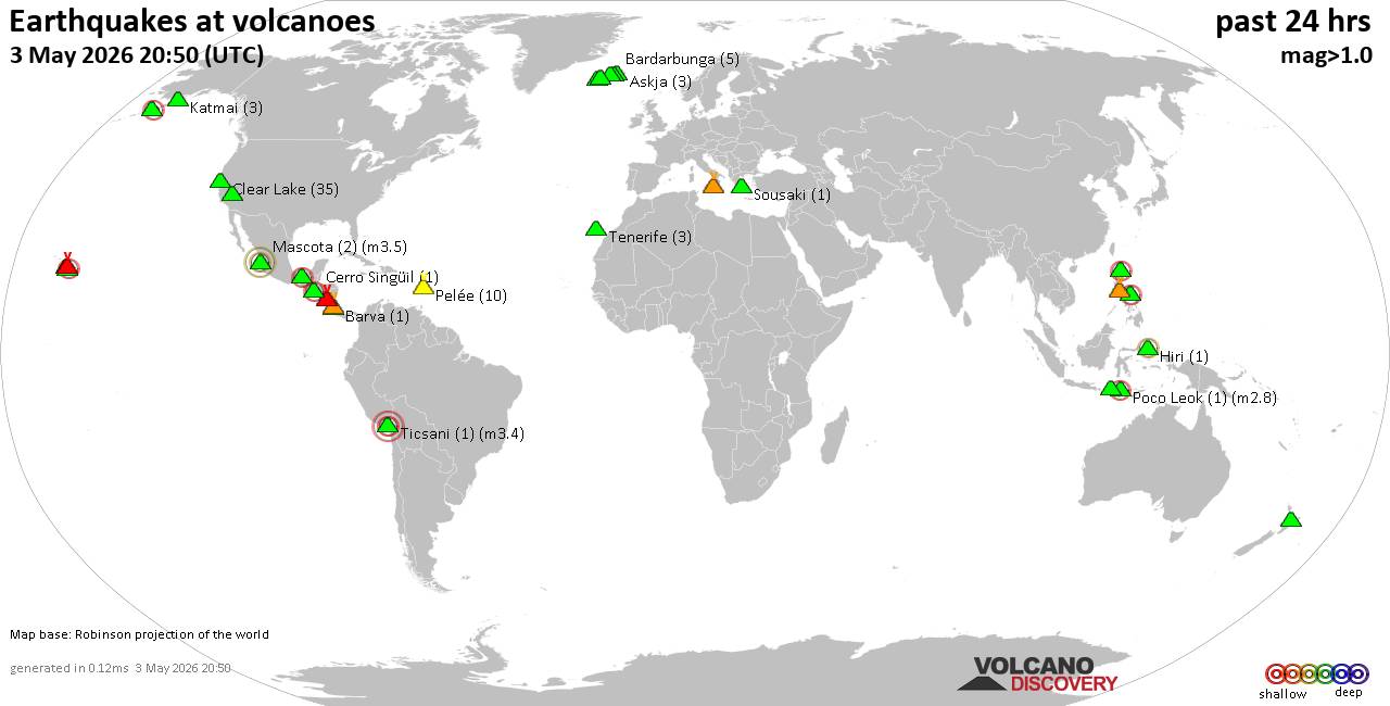Volcano earthquake report for Sunday,  3 May 2026
