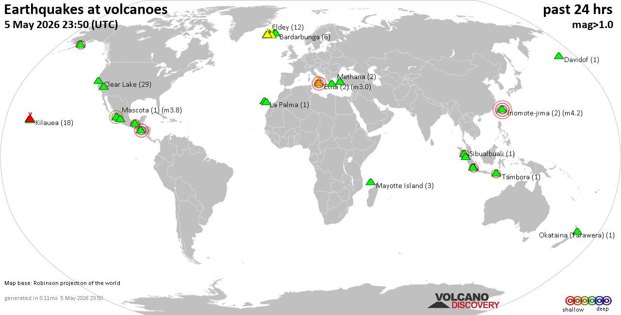 Volcano earthquake report for Tuesday,  5 May 2026