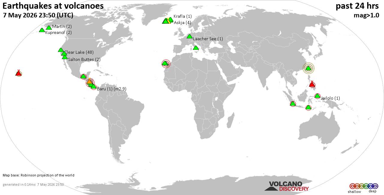 Volcano earthquake report for Thursday,  7 May 2026