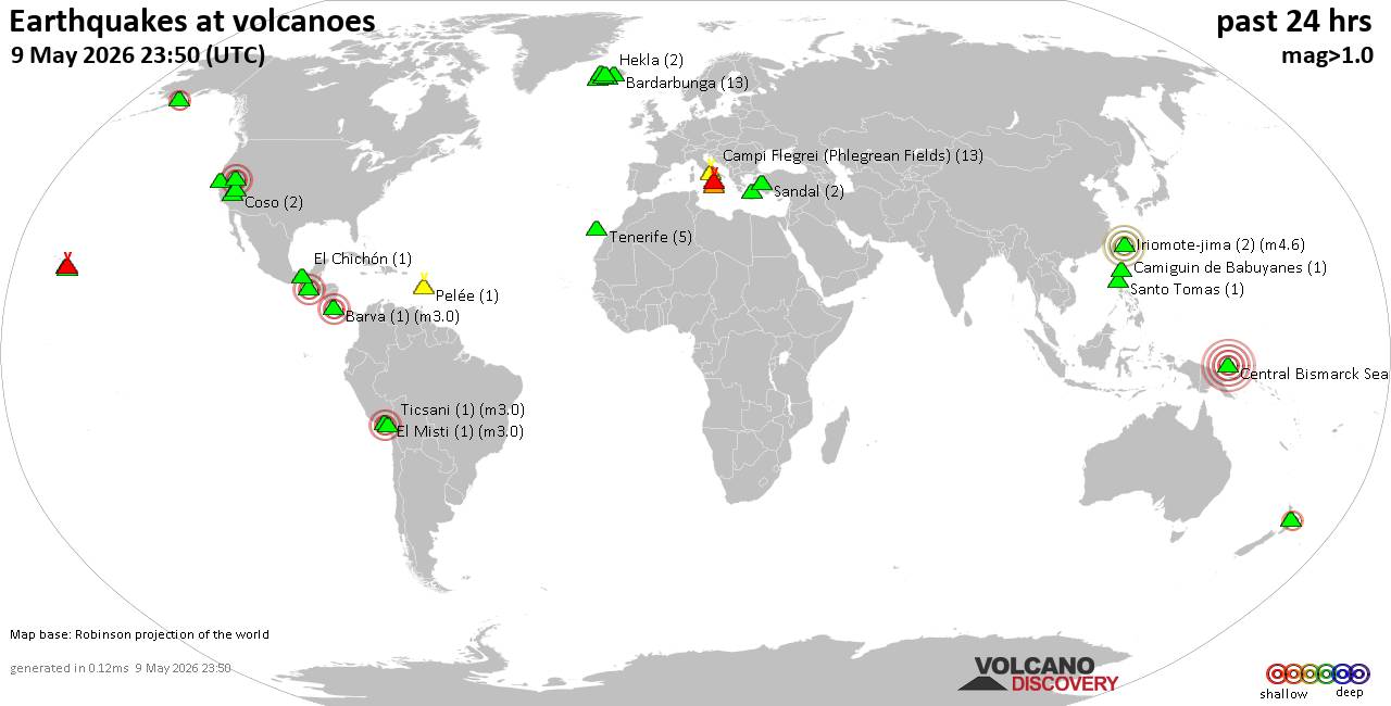Volcano earthquake report for Saturday,  9 May 2026