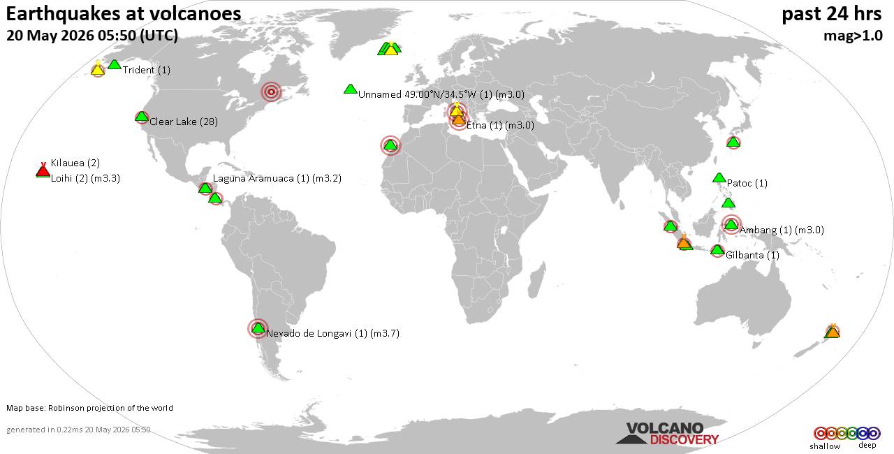 Volcano earthquake report for Wednesday, 20 May 2026
			