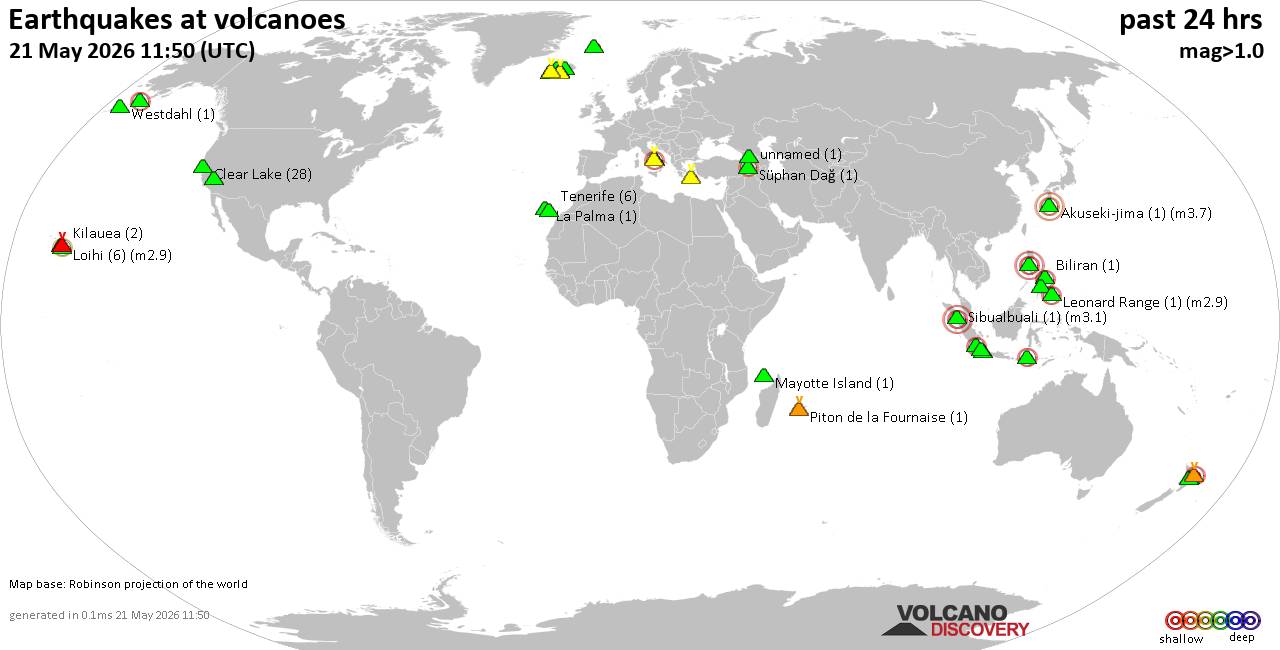 Volcano earthquake report for Thursday, 21 May 2026
			