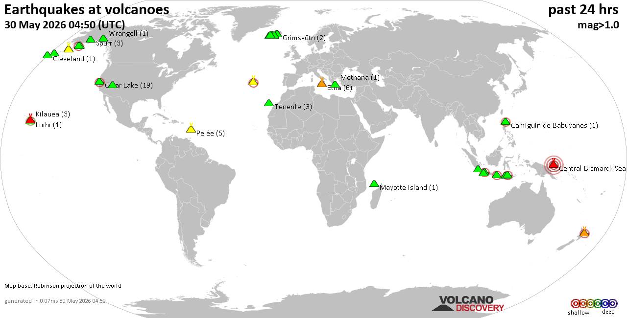 Volcano earthquake report for Saturday, 30 May 2026
			