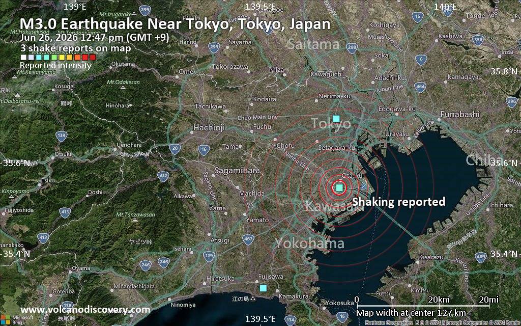 Strong Mag. 5.8 Earthquake - 3 km SE of Yokoshiba, Japan, on