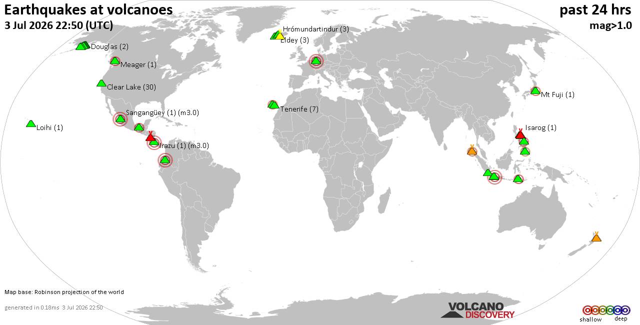 Volcano earthquake report for Friday,  3 Jul 2026
			