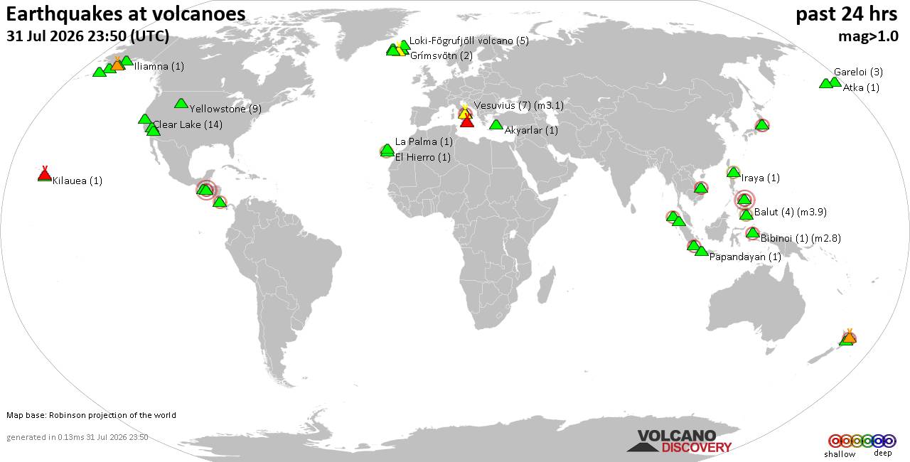 Volcano earthquake report for Friday, 31 Jul 2026
			