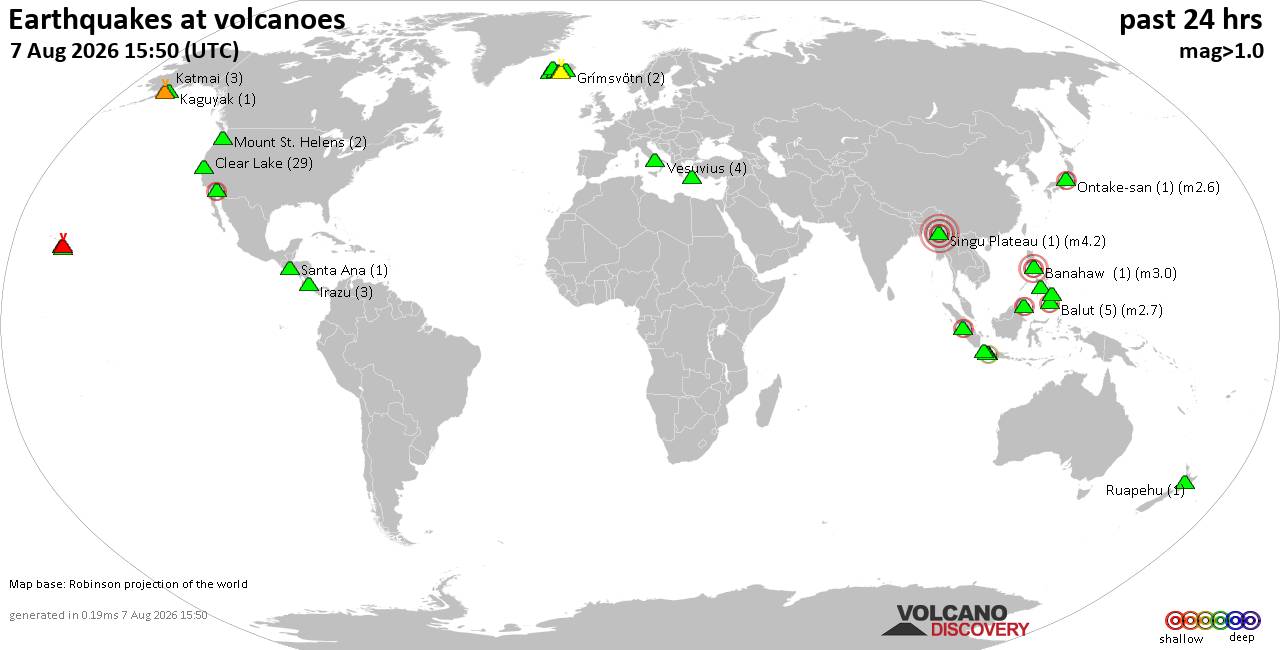 Volcano earthquake report for Friday, 7 Aug 2026