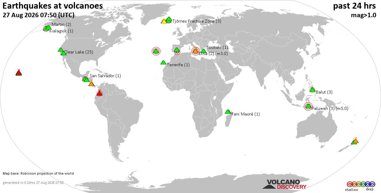 Volcano earthquake report for Thursday, 27 Aug 2026
			