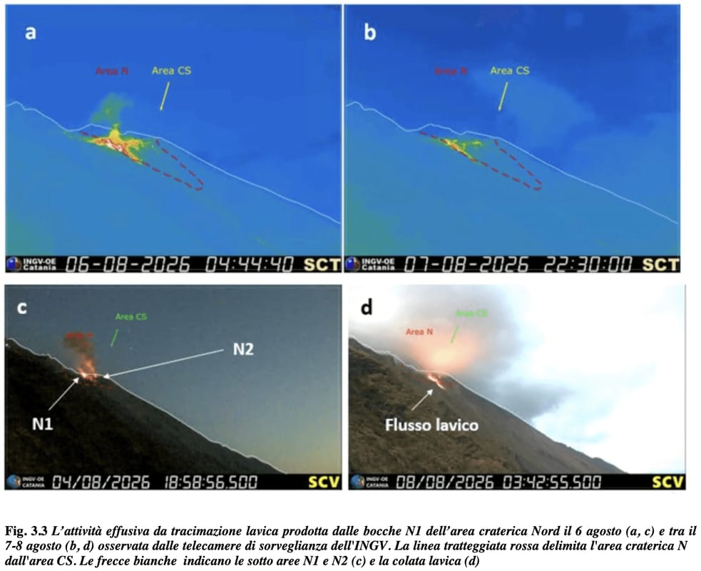 3 Modest Lava Overflows Accompany Normal Activity, 3-9 August 2026