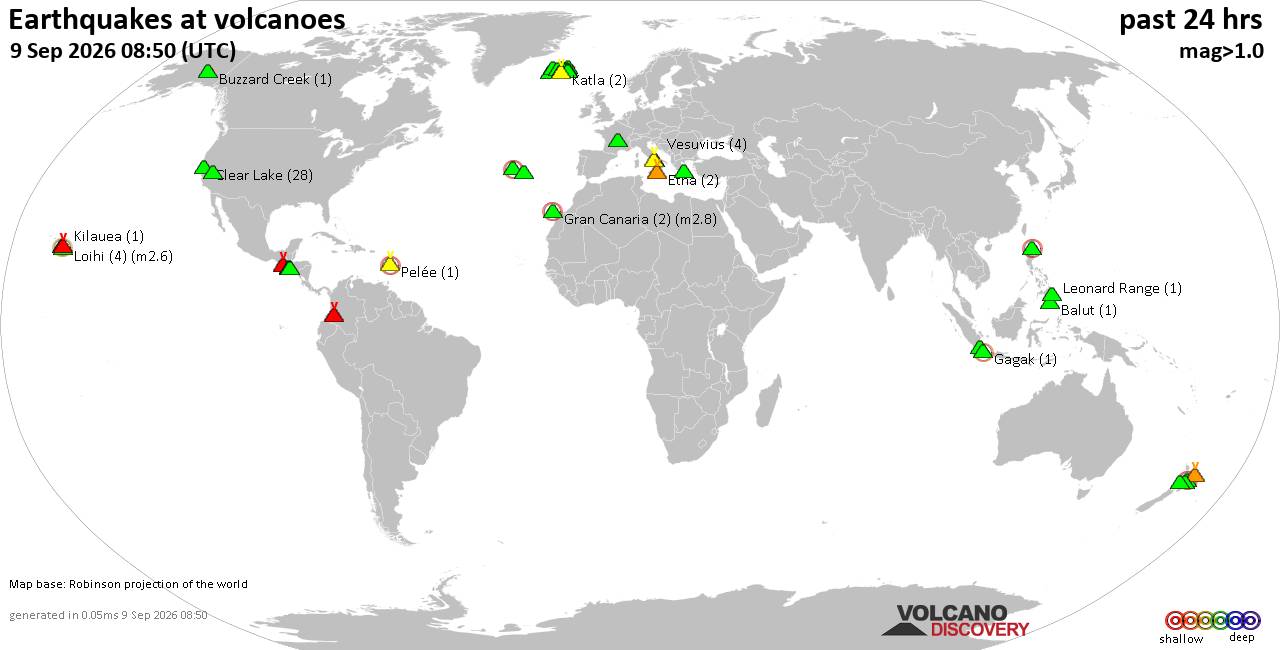 Volcano earthquake report for Wednesday, 9 September 2026
			