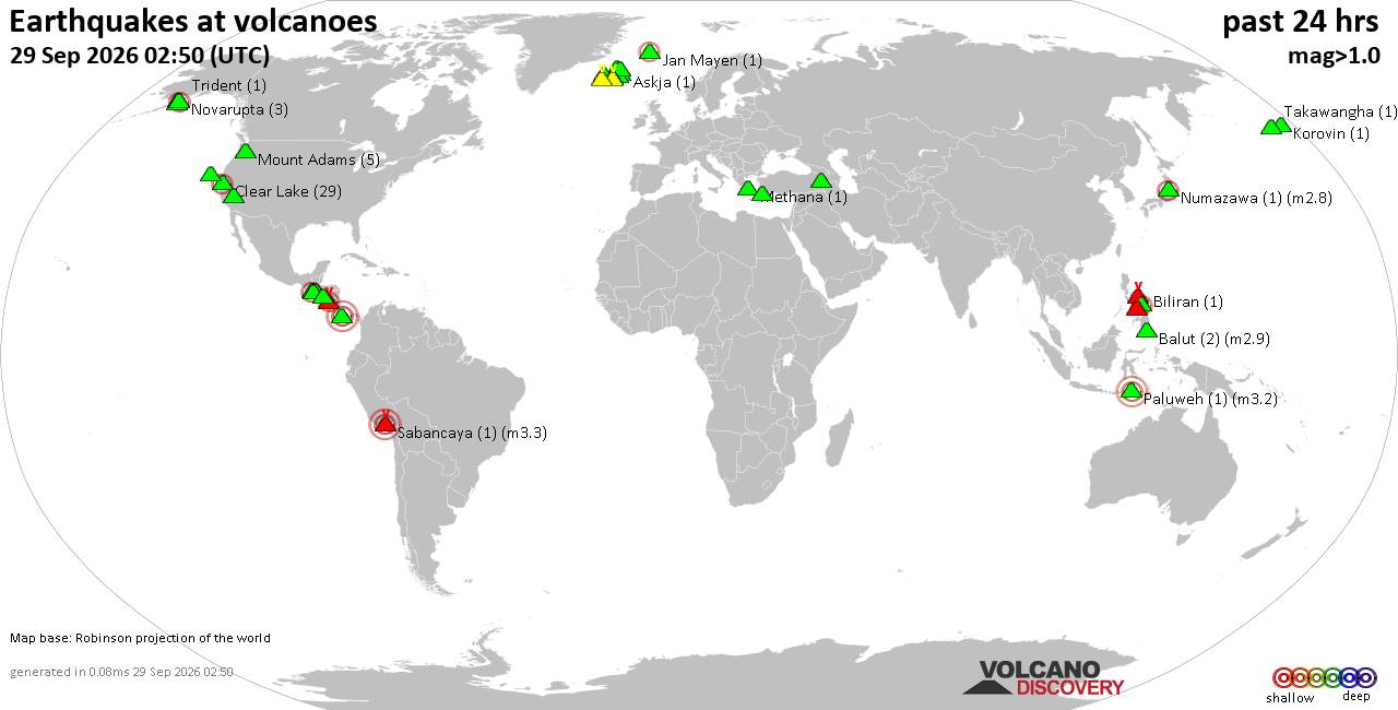 Volcano earthquake report for Tuesday, 29 September 2026
			