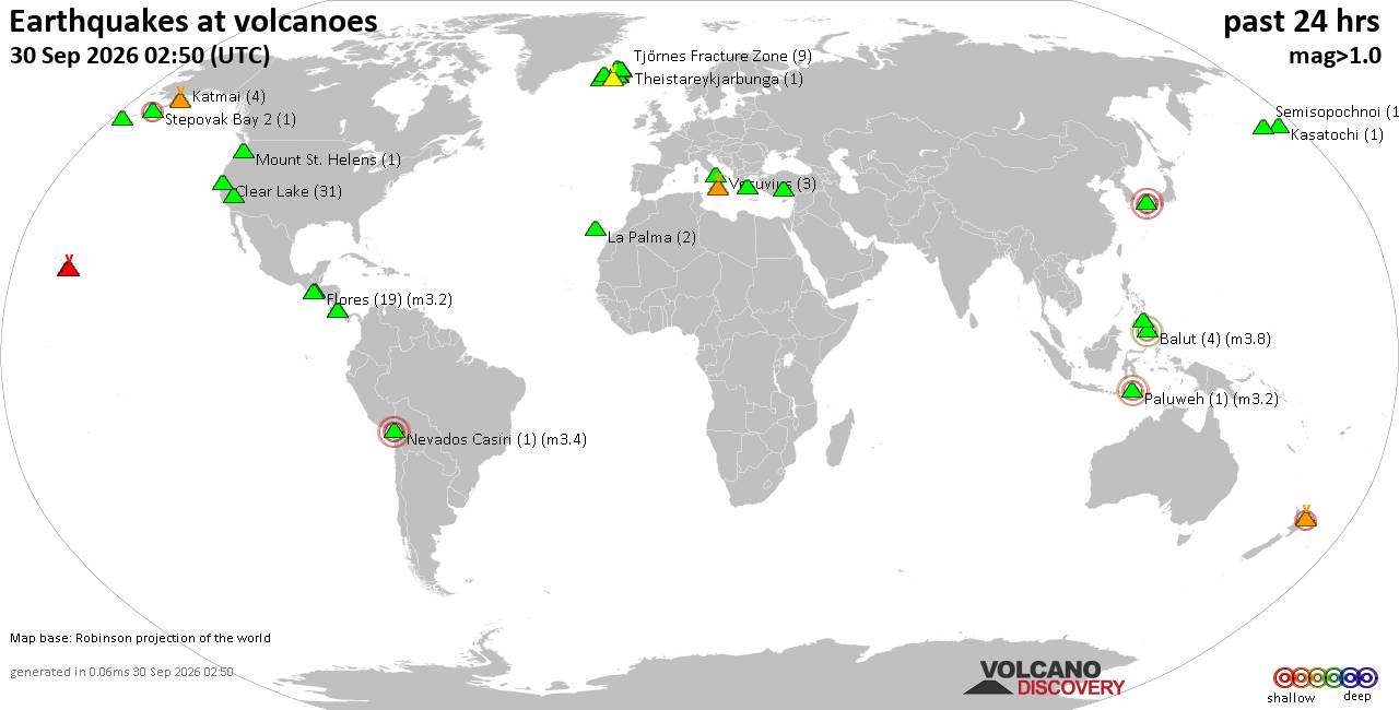 Volcano earthquake report for Wednesday, 30 September 2026
			