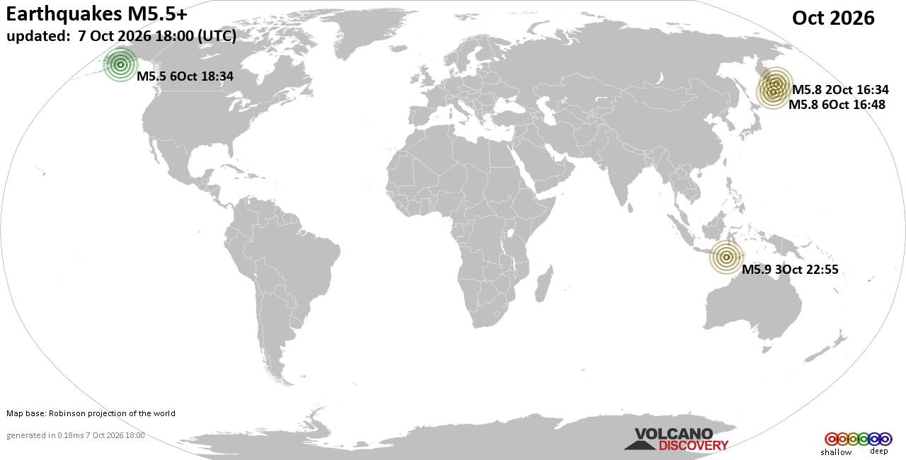 World Earthquake Report for October 2026
			