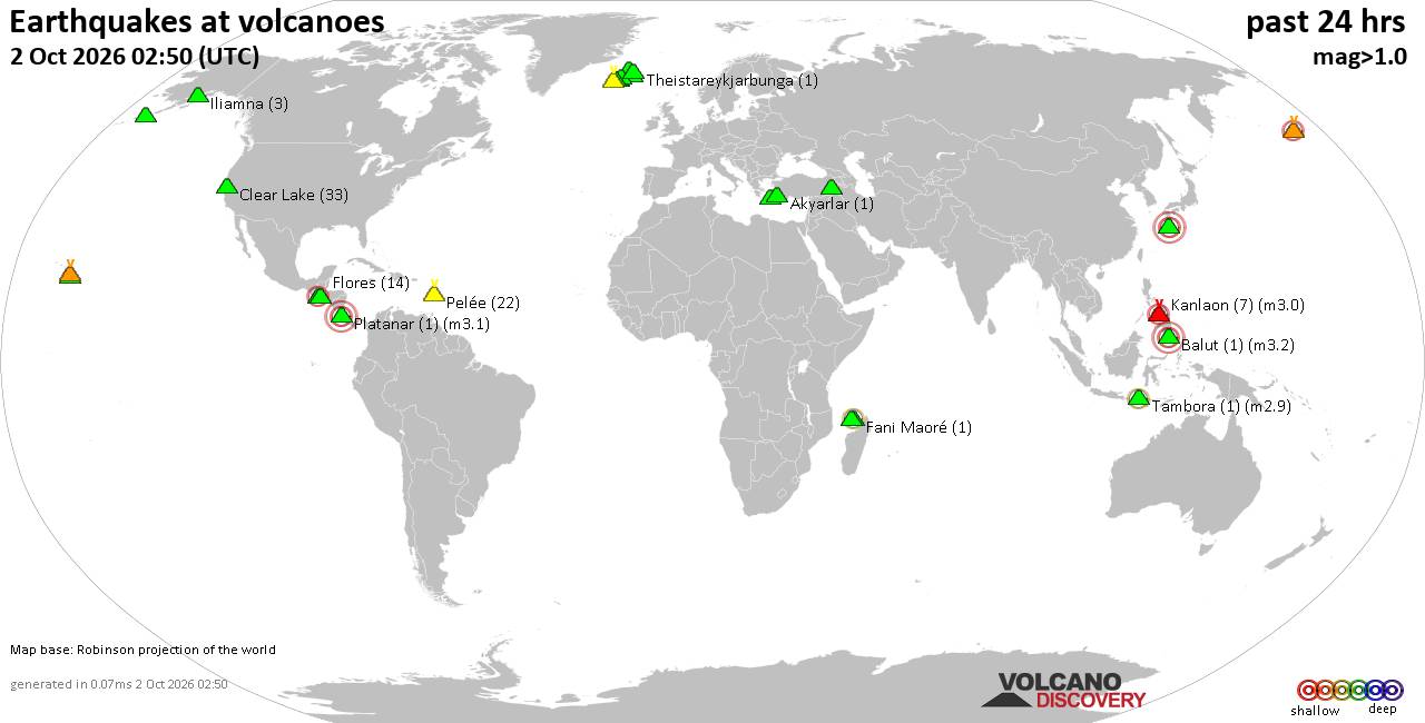 Volcano earthquake report for Friday, 2 October 2026
			