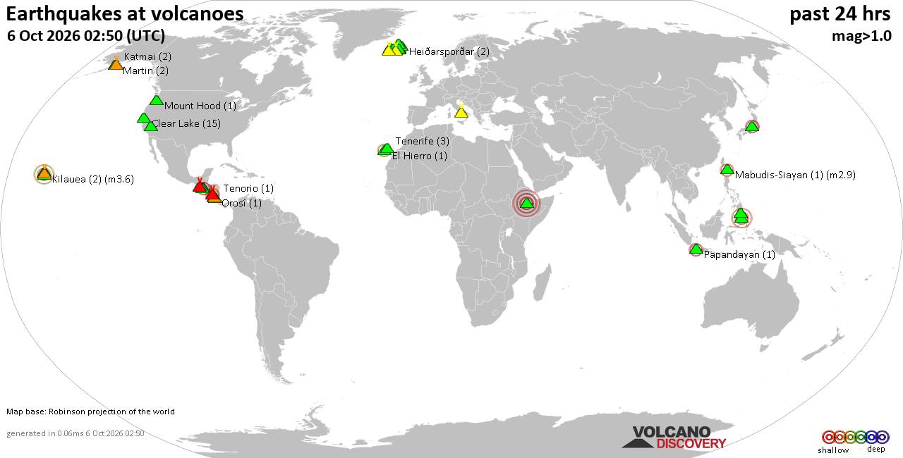 Volcano earthquake report for Tuesday, 6 October 2026
			