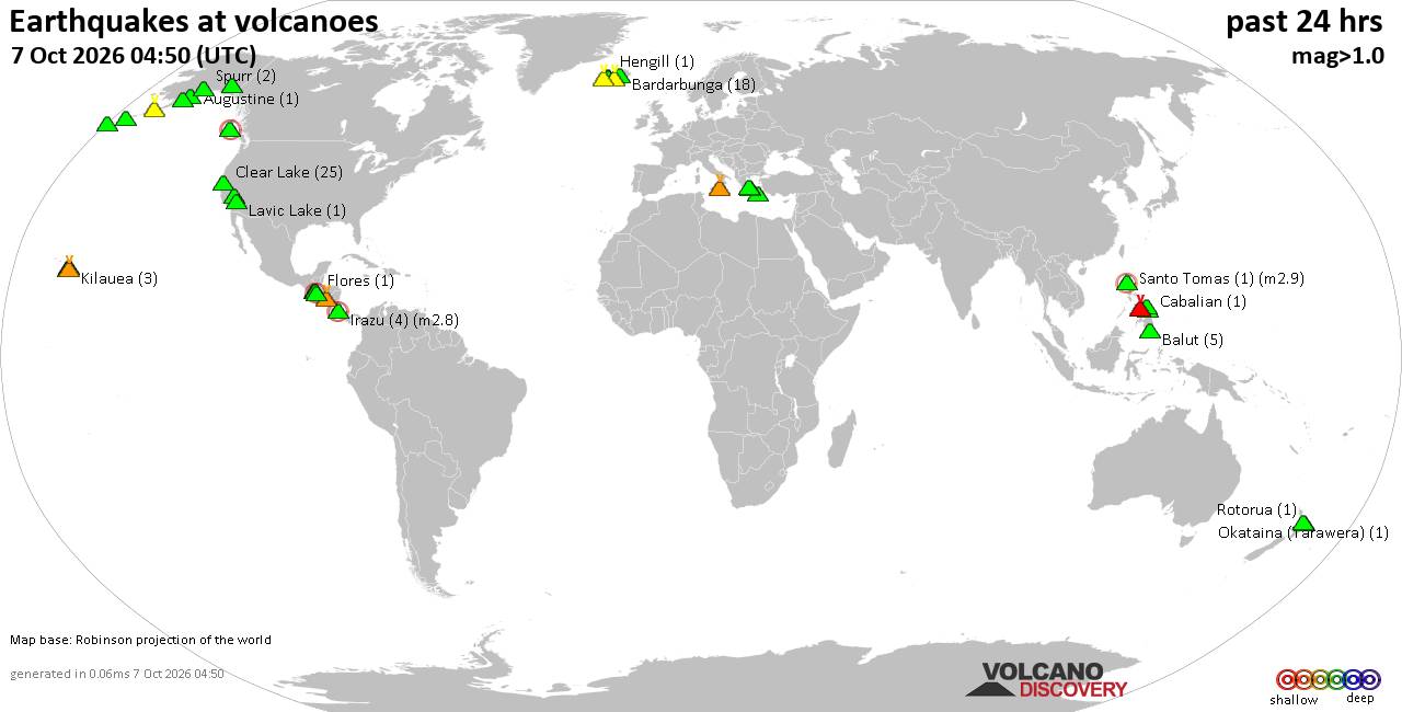 Volcano earthquake report for Wednesday, 7 October 2026
			