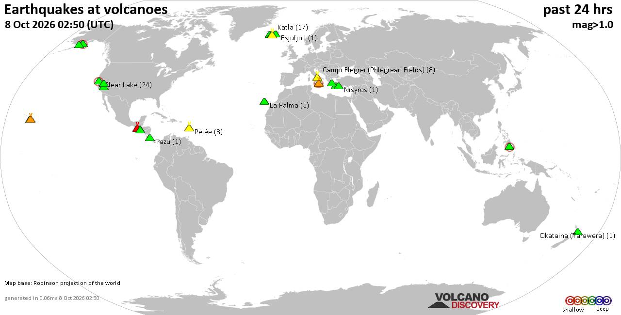 Volcano earthquake report for Thursday, 8 October 2026
			