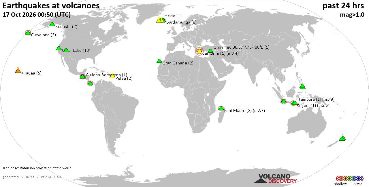 Volcano earthquake report for Saturday, 17 October 2026
			