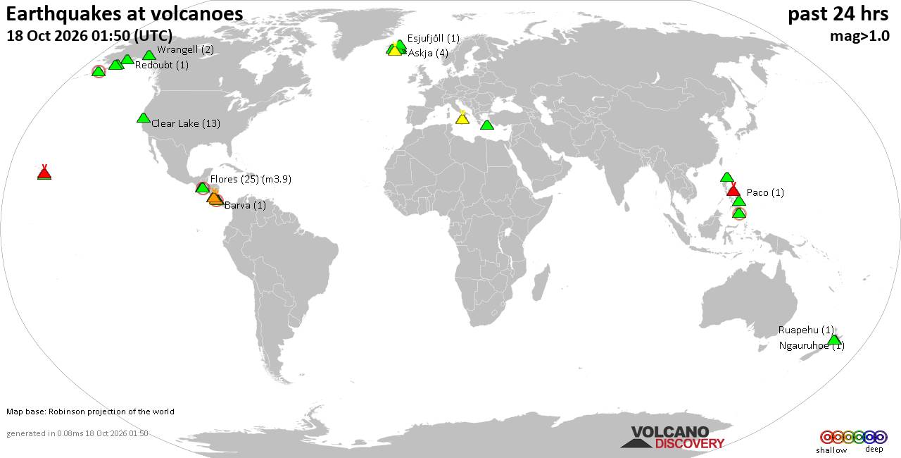 Volcano earthquake report for Sunday, 18 October 2026
			