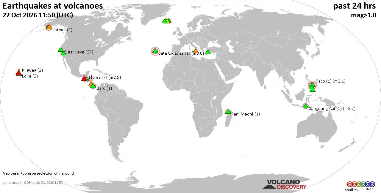 Volcano earthquake report for Thursday, 22 October 2026
			