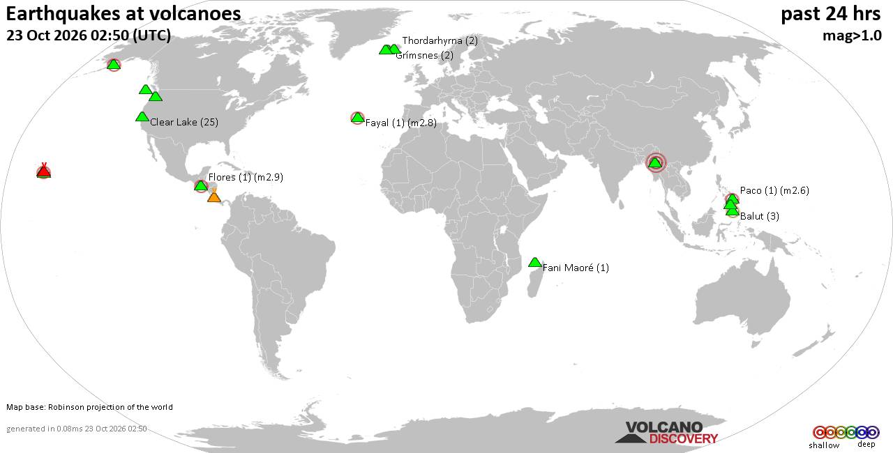Volcano earthquake report for Friday, 23 October 2026
			