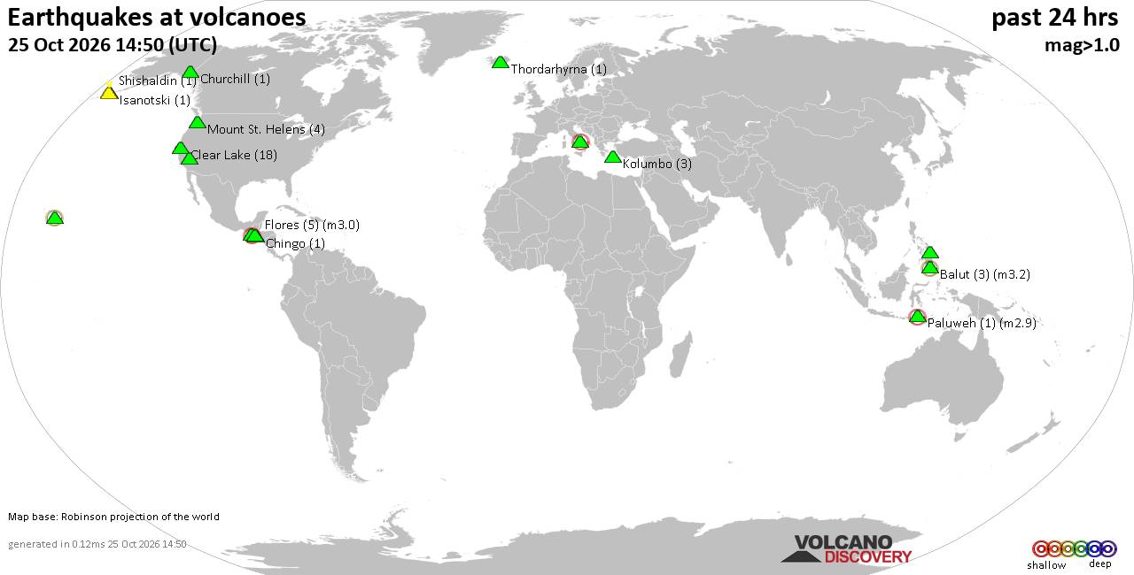 Volcano earthquake report for Sunday, 25 October 2026
			