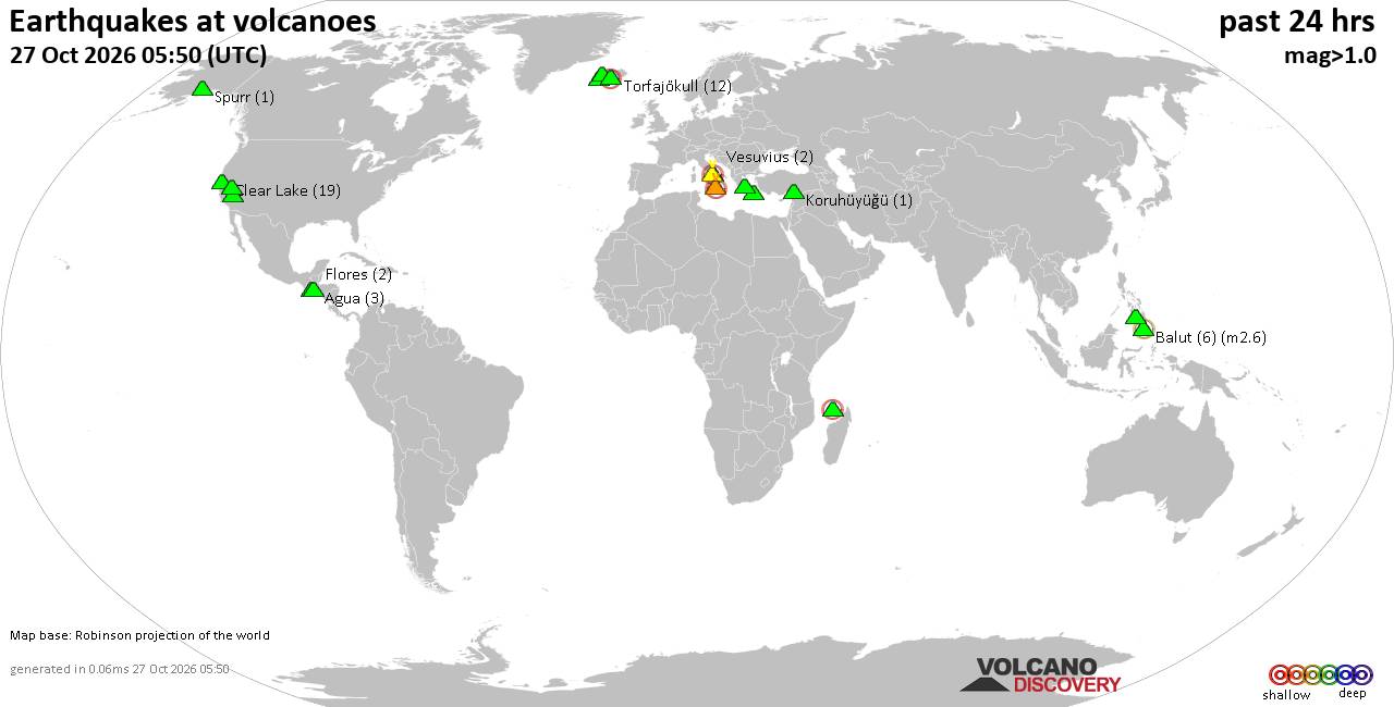 Volcano earthquake report for Tuesday, 27 October 2026
			