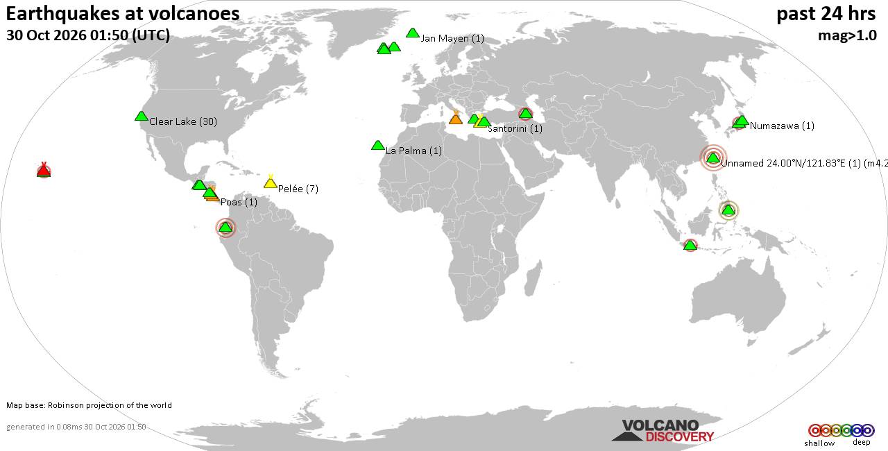 Volcano earthquake report for Friday, 30 October 2026
			