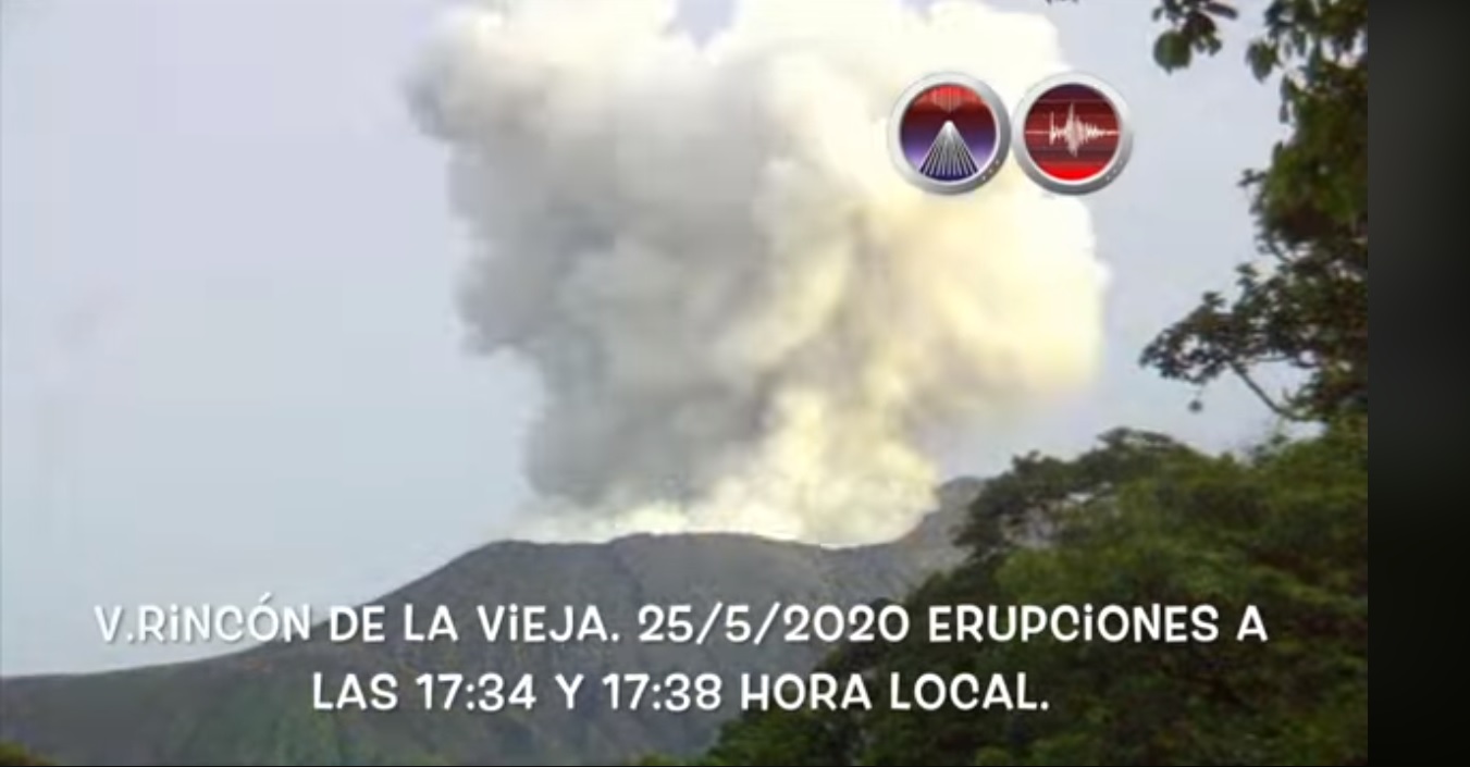 Emissions of gas and steam from Rincon de la Vieja volcano on 25 May (image: OVSICORI)