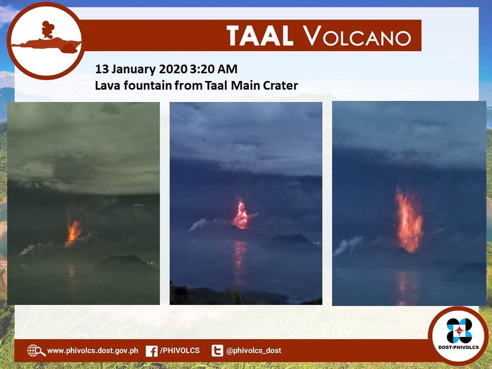 Lava fountain from Taal Volcano Main Crater (image: PHIVOLCS)