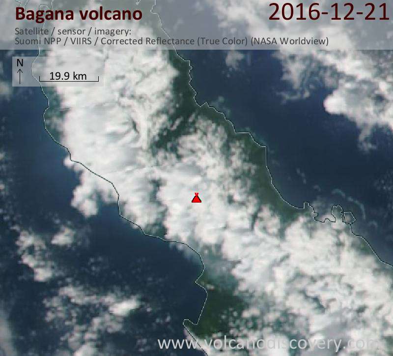 Satellite image of Bagana volcano on 21 Dec 2016