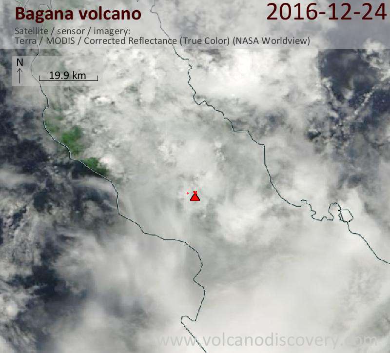 Satellite image of Bagana volcano on 24 Dec 2016