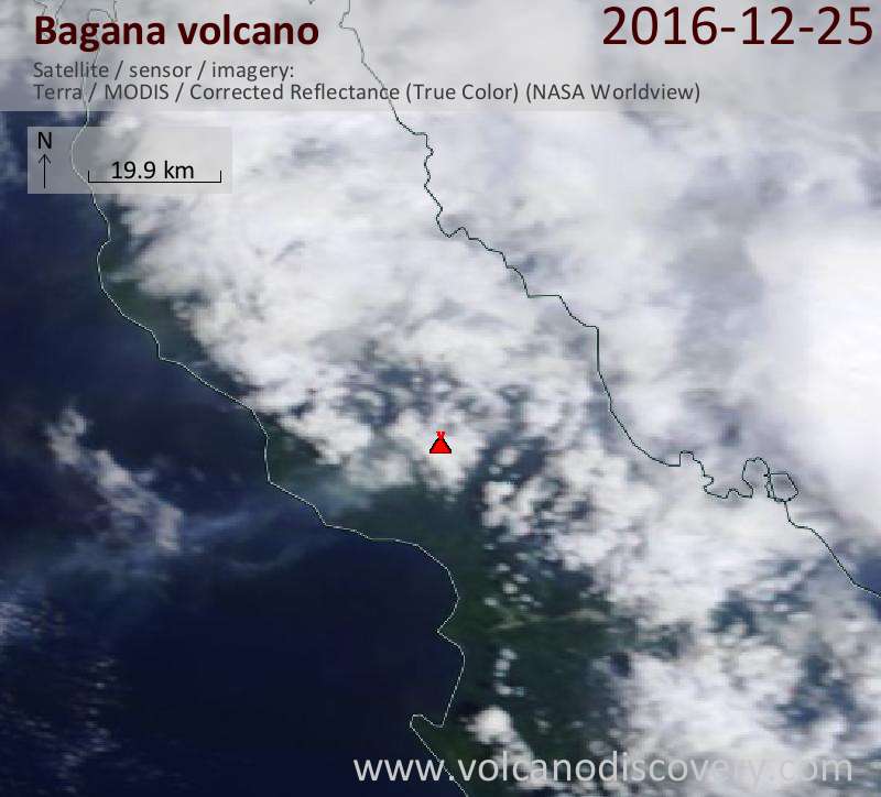 Satellite image of Bagana volcano on 25 Dec 2016
