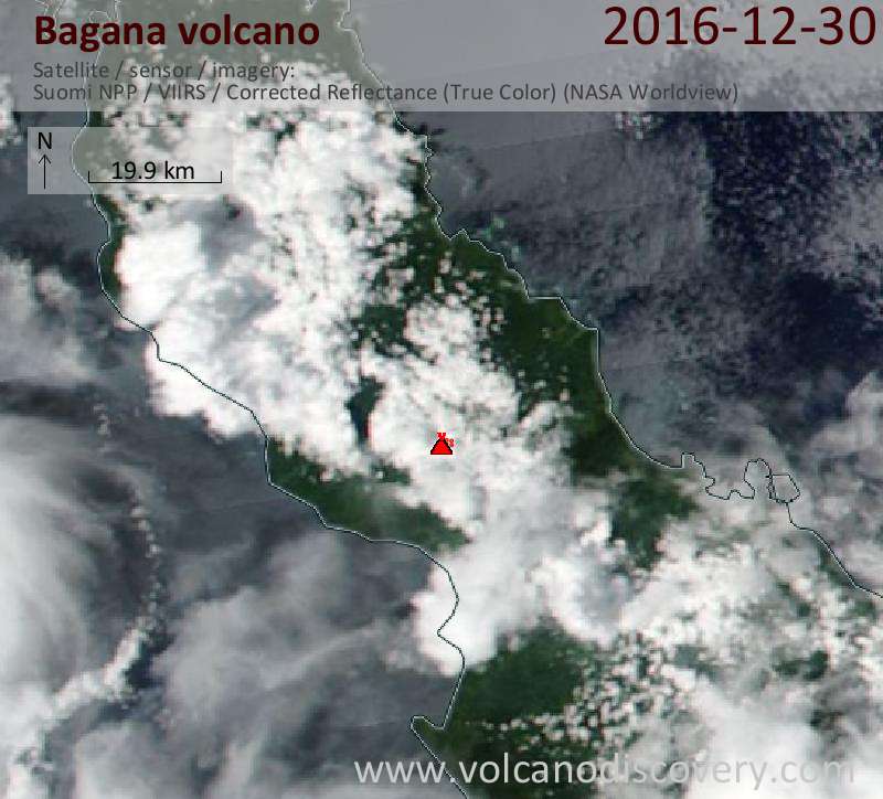Satellite image of Bagana volcano on 30 Dec 2016