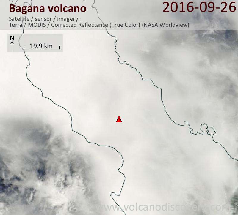 Satellite image of Bagana volcano on 26 Sep 2016