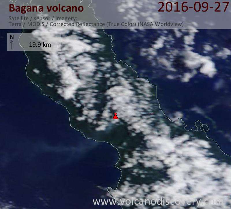 Satellite image of Bagana volcano on 27 Sep 2016
