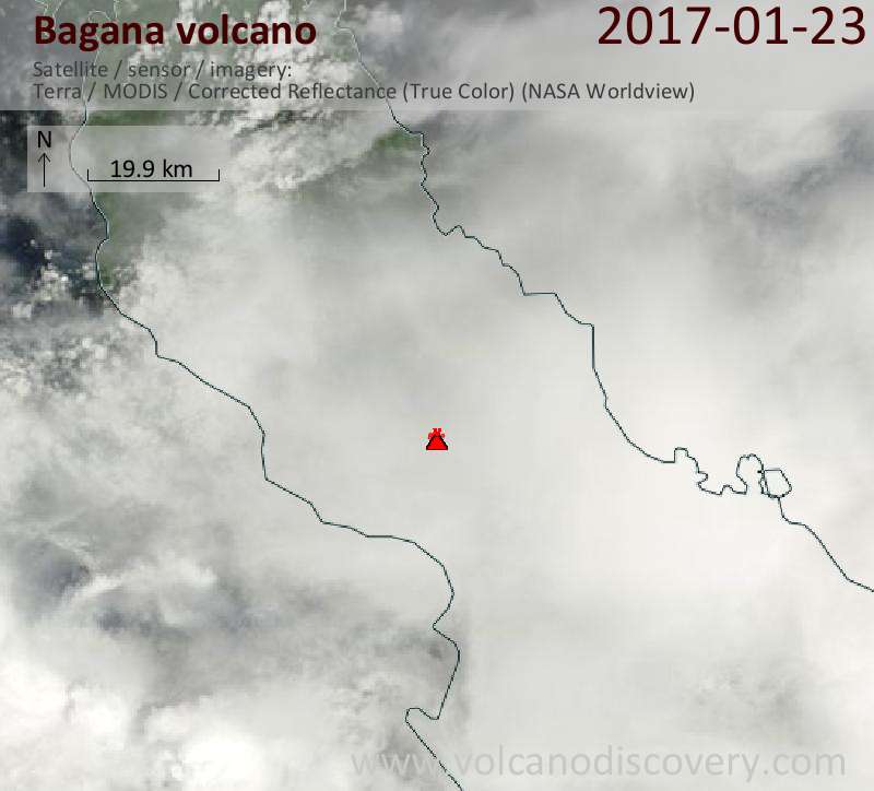 Satellite image of Bagana volcano on 23 Jan 2017