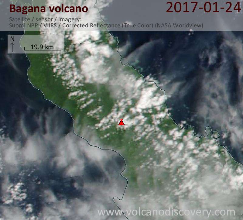 Satellite image of Bagana volcano on 24 Jan 2017