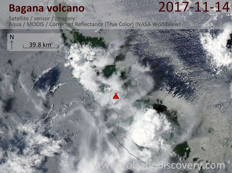 Satellite image of Bagana volcano on 14 Nov 2017