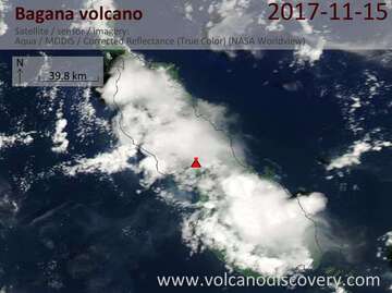 Satellite image of Bagana volcano on 15 Nov 2017