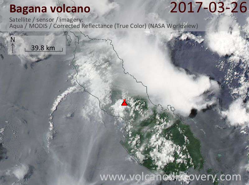 Satellite image of Bagana volcano on 26 Mar 2017