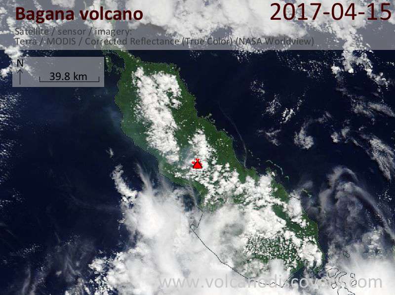Satellite image of Bagana volcano on 15 Apr 2017
